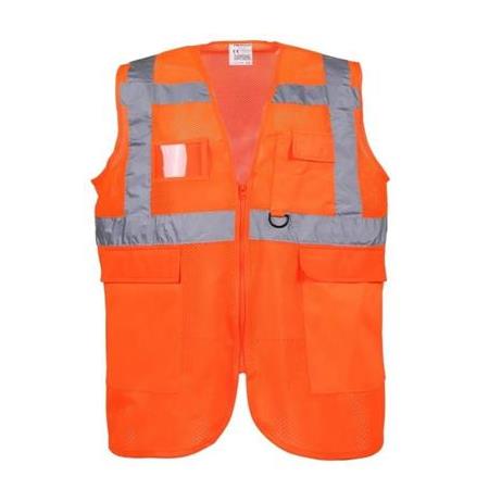 Fileli ikaz yeleği Cepli mühendis model (TURUNCU)